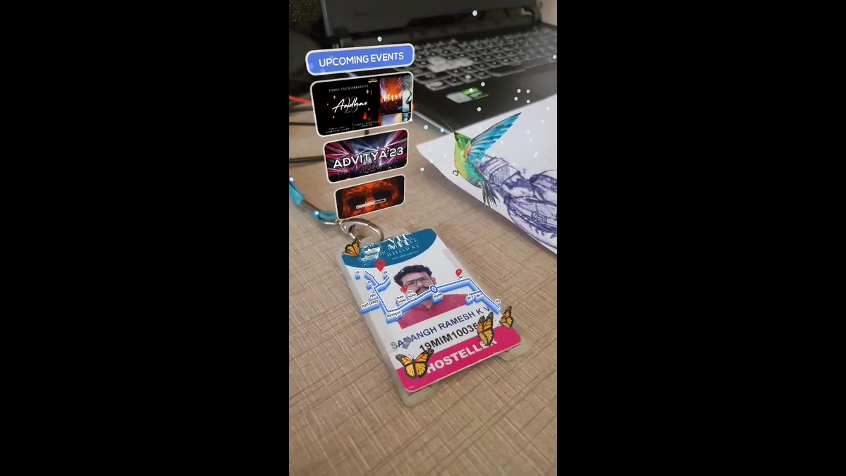 Augmented reality student ID tracking effect